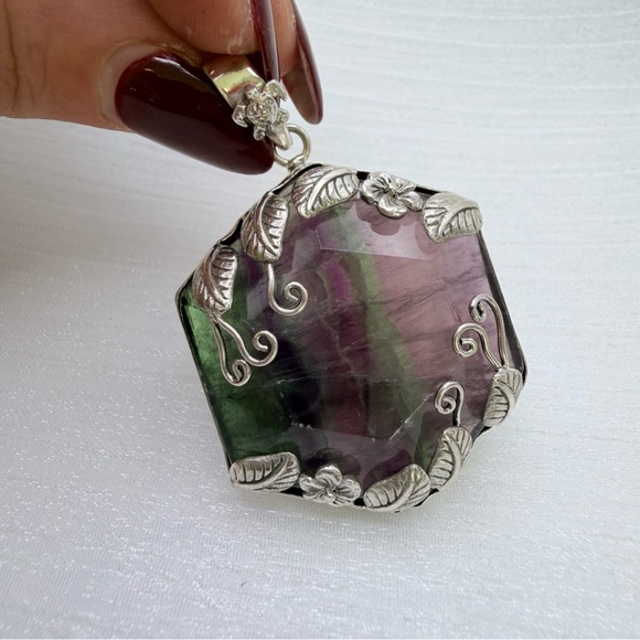 S925 Fluorite Pendant - Picture 2 of 3